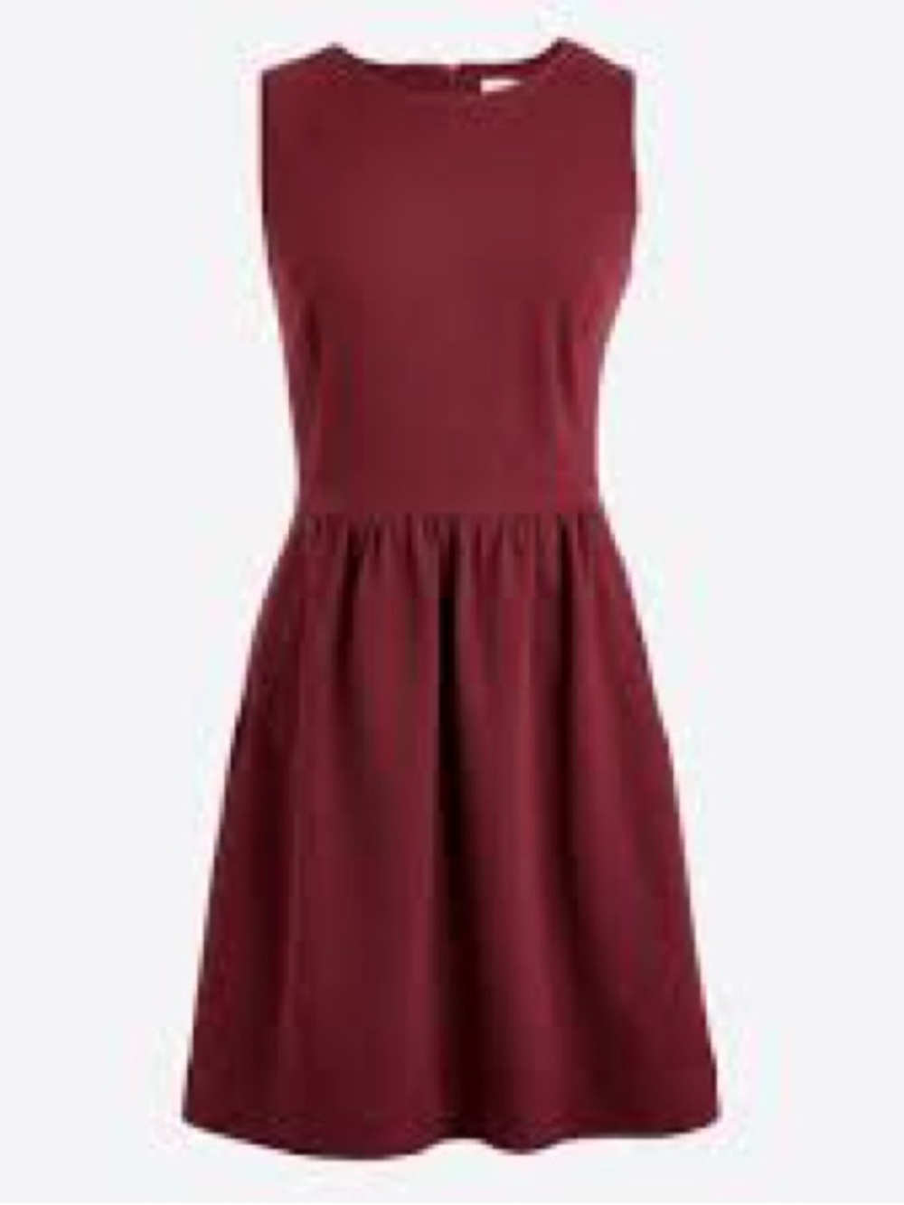 J Crew Sleeveless Fit-and-Flare Dress in Deep Burgundy